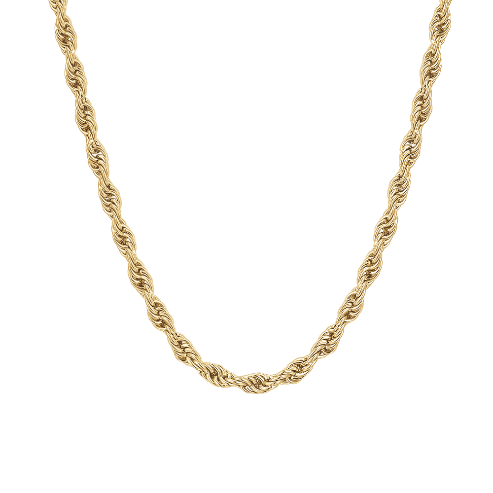 Luca Barra women's IP gold steel necklace twisted-rope chain – Available Online Today