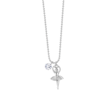 Luca Barra women's ballerina steel necklace with white crystal – Available for Online Purchase