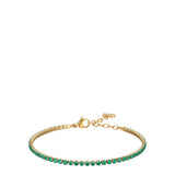 Luca Barra women's gold steel tennis bracelet with green zirconia stones, elegant jewelry design – Find Online Today