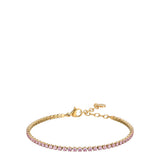 Luca Barra women's gold steel tennis bracelet with pink zirconia stones – Shop Now Online