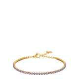 Luca Barra women’s gold steel tennis bracelet with purple zirconia stones – Available Online Today