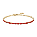 Luca Barra women’s gold steel tennis bracelet with red zirconia stones – Order Online Today