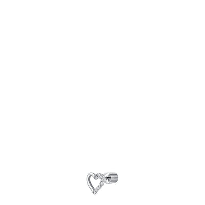 Luca Barra Women's Heart-Shaped Single Steel Earring