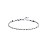 Luca Barra women’s silver steel bracelet with braided chain design, polished finish, Shop the Latest Online.