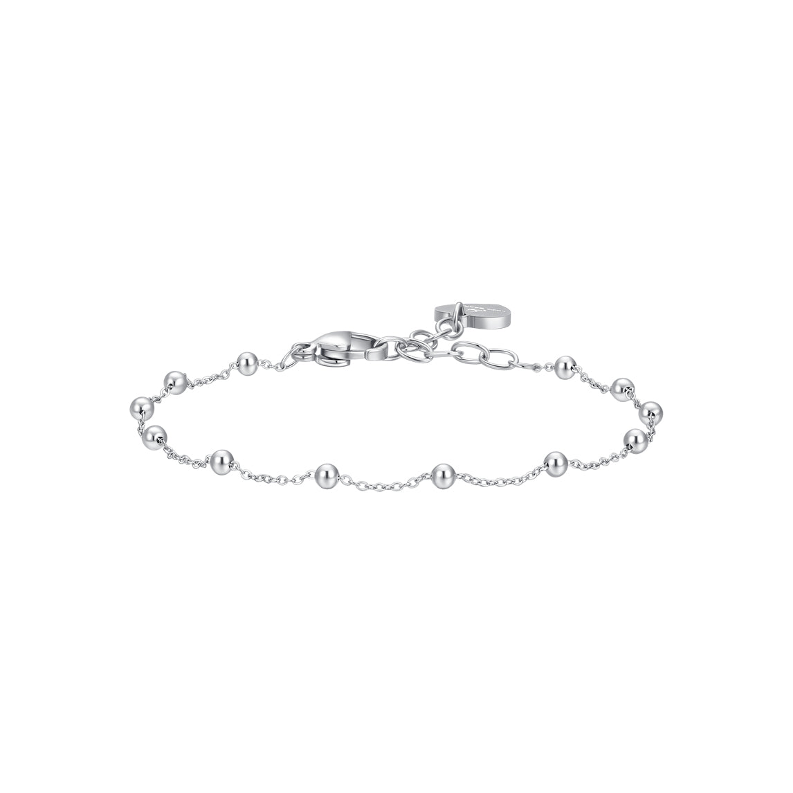 Luca Barra women’s silver steel bracelet with polished sphere details, Find Online Now