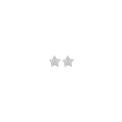 Luca Barra Women's Stars & Crystals Steel Earrings