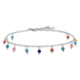 Luca Barra women’s steel anklet with multicolored stones – Shop the Latest Online