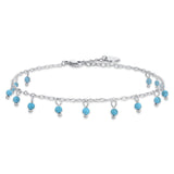 Luca Barra women’s steel anklet with turquoise stones — available Now Online
