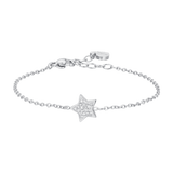 Luca Barra women’s steel bracelet featuring a crystal star charm in silver finish – Shop Online Today