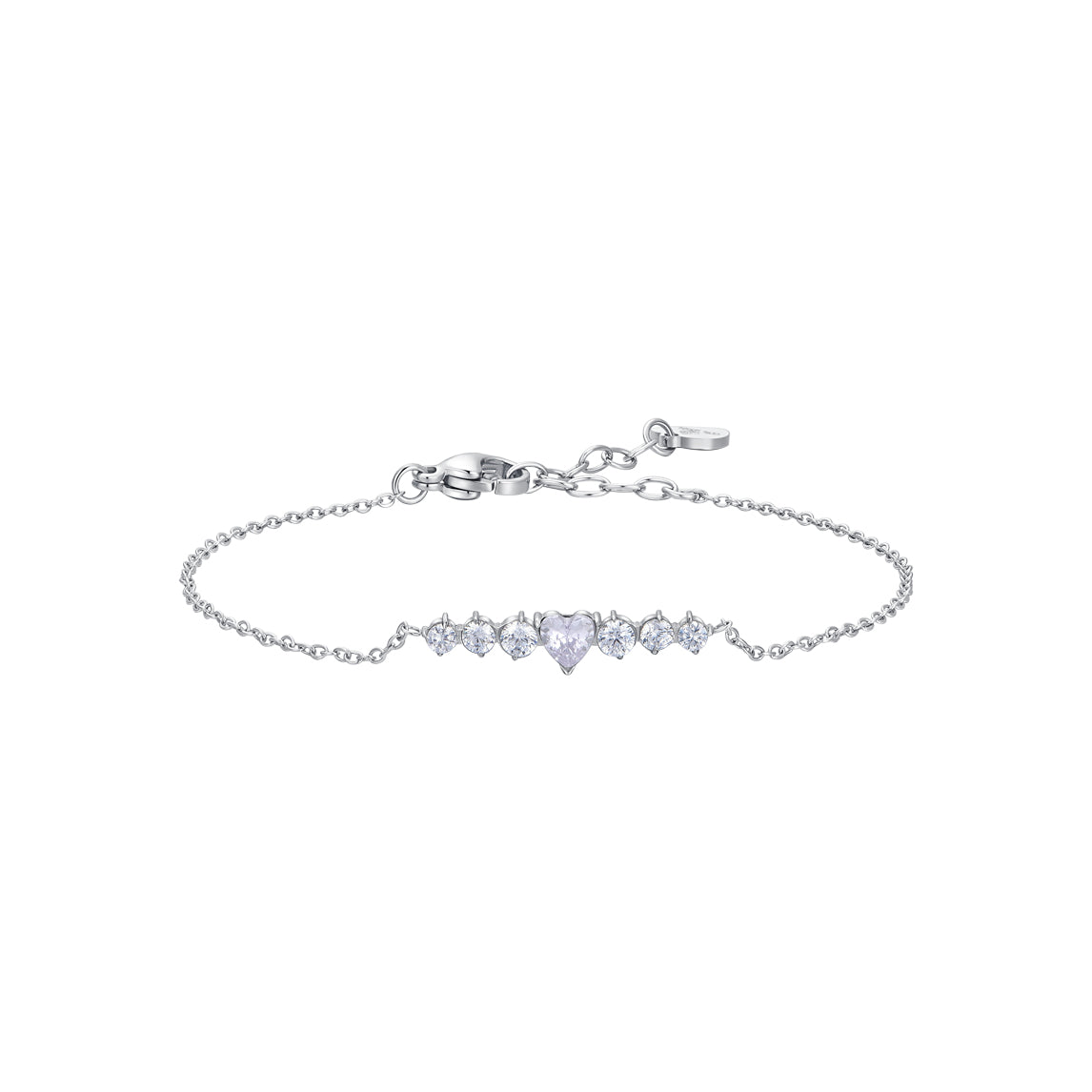 Luca Barra women’s steel bracelet with heart and white crystals, delicate design – Shop Now Online