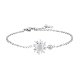 Luca Barra women’s steel bracelet with sun charm and white crystal detail, Available for Online Purchase