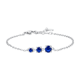 Luca Barra women’s steel bracelet with three blue zircon crystals, elegant silver-tone jewelry, Order Online Today