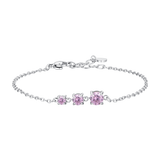 Luca Barra women’s steel bracelet with three pink zircon crystals, delicate and elegant design, Shop the Latest Online