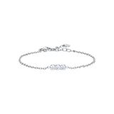 Luca Barra women’s steel bracelet with white crystals, minimalist chain design, Shop Now Online