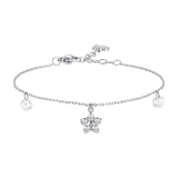 Luca Barra women’s steel bracelet with white flower pendant and zircon petals, Order Online Today