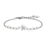 Luca Barra women's steel bracelet with white synthetic pearls and star charm, Find Online Today