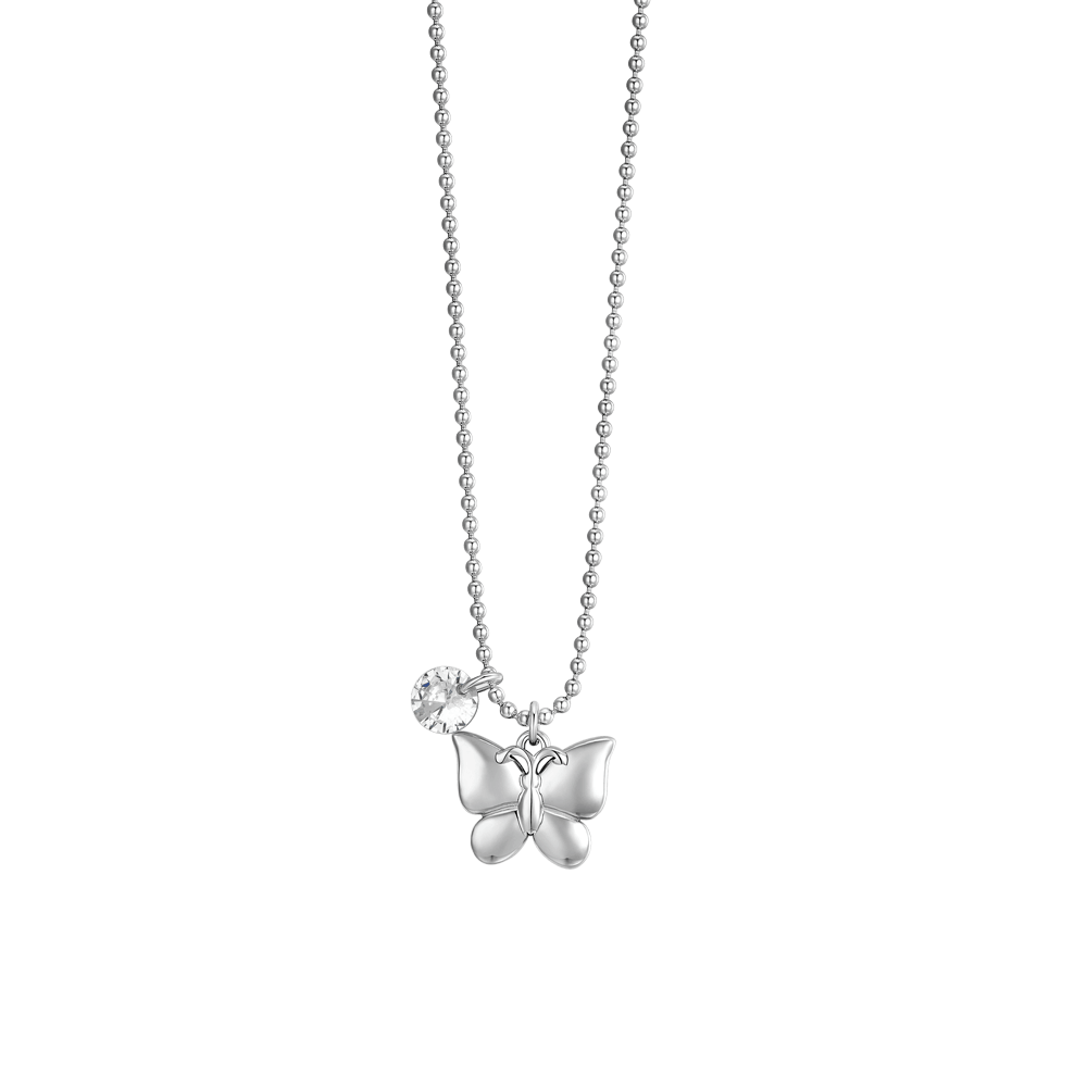 Luca Barra women's steel butterfly and zircon necklace – Shop Now Online