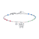 Luca Barra women’s steel butterfly bracelet with crystal and multicolored enamel stones, Find Online Today