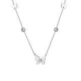 Luca Barra women’s steel butterfly necklace with white zirconia accents, shop the latest online