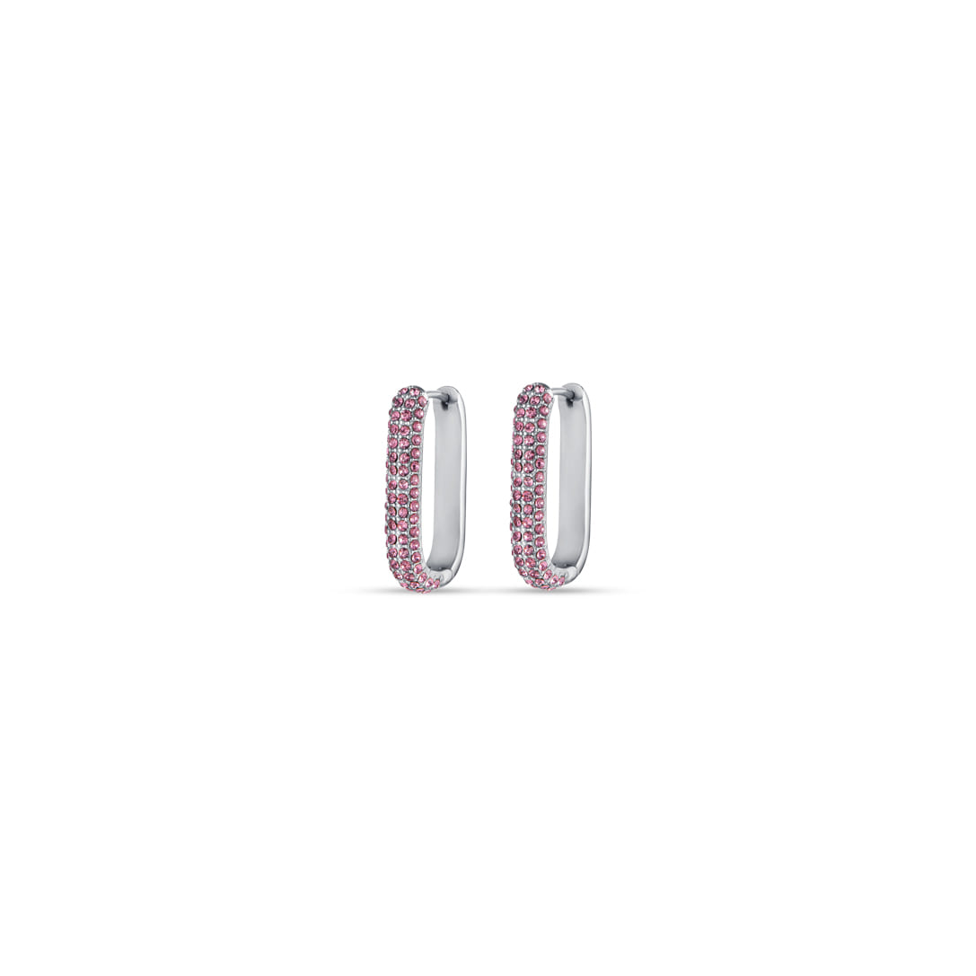 Luca Barra women's steel earrings with pink crystals – Shop the Latest Online