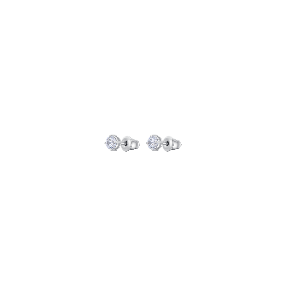 Luca Barra women's steel earrings with white crystal detail — Find Online Today.