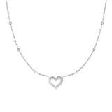 Luca Barra women’s steel heart necklace with zircon — Available for Online Purchase
