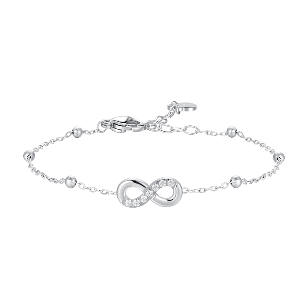 Luca Barra women’s steel infinity bracelet with white zircon stones – Find Online Today