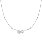 Luca Barra women’s steel infinity necklace with white zircon – Shop the Latest Online