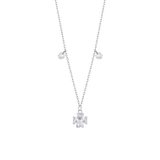 Luca Barra women's steel necklace with four-leaf clover and white zircon — Now Online