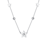 Luca Barra women’s steel necklace with stars and white zircon – Order Online Today