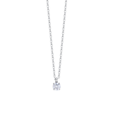 Luca Barra women’s steel necklace with white crystal pendant – elegant minimalist jewelry, Find Online Today