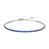 Luca Barra women’s steel tennis bracelet with blue zirconia stones, elegant tennis design — Find Online Today
