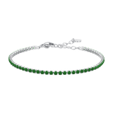 Luca Barra women’s steel tennis bracelet with green zirconia stones, silver-tone finish, elegant jewelry design, Find Online Today.