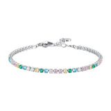 Luca Barra women’s steel tennis bracelet with multicolored zirconia stones – Shop the Latest Online