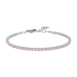 Luca Barra women's steel tennis bracelet with pink zirconia stones, elegant feminine jewelry accessory – Available Online Today