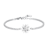 Luca Barra women’s steel tennis bracelet with rotating flower and crystals – Shop Now Online