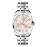Luca Barra women’s steel watch with pink dial and crystal markers – Shop Now Online