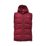 Luke Egrit Men's Quilted Gilet in red with hooded padded design front view – Shop Now Online.