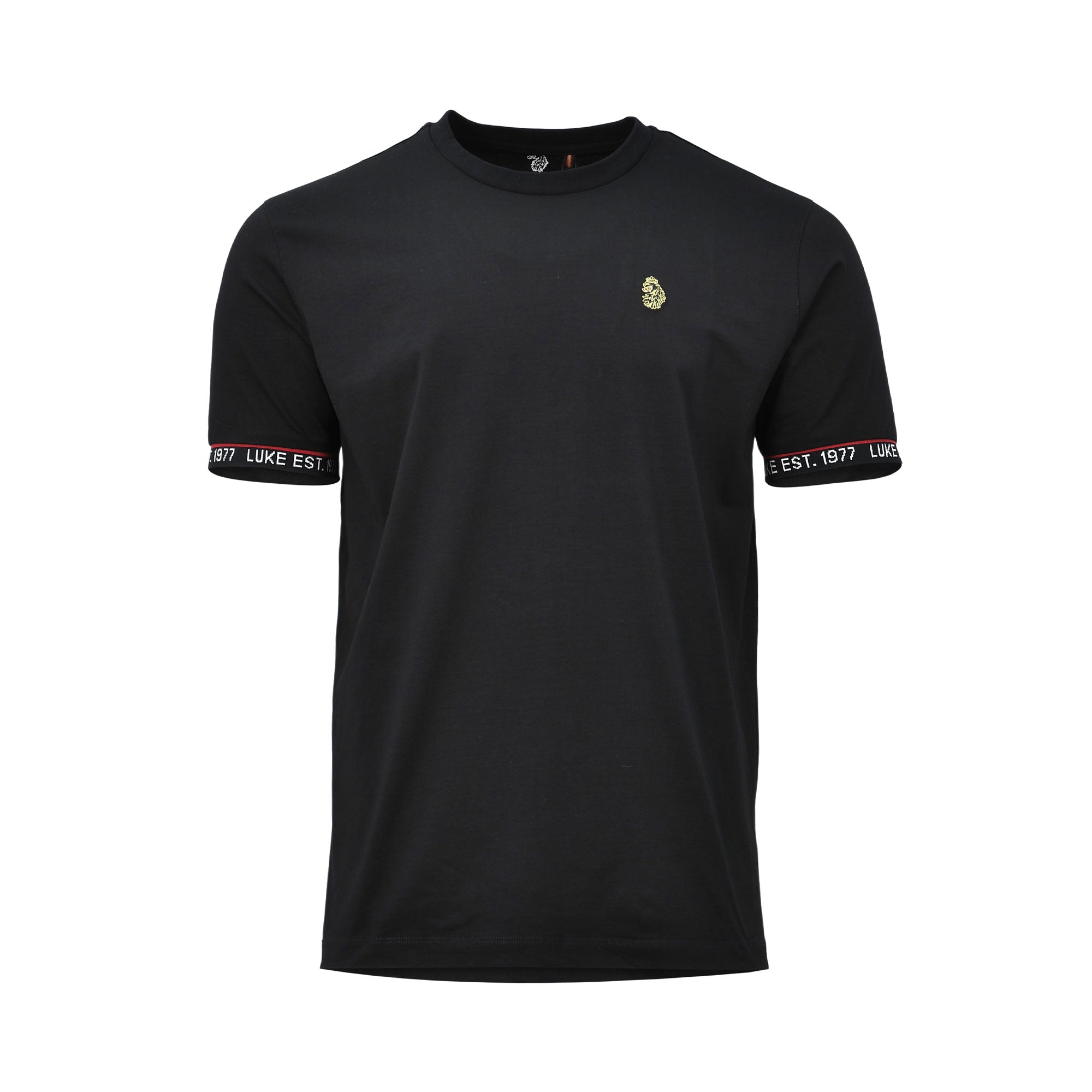 Luke San Diego Men's Black T-Shirt with lion crest and branded sleeves – Find Online Today