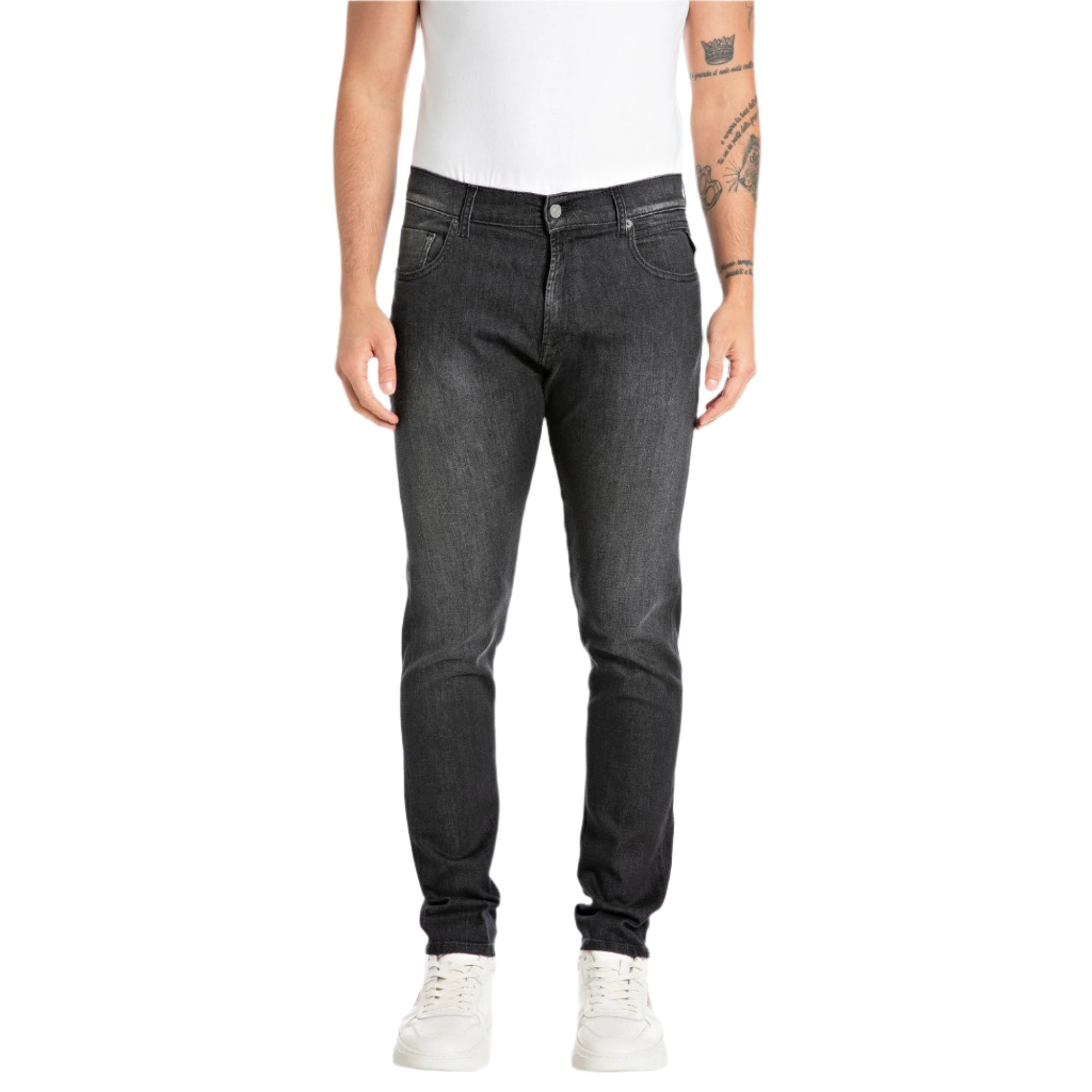 Replay Men's Slim Tapered Dark Grey Jeans | All Clothing | Denim | GCC | Men | Mens | Mens Fashion Replay Men's Slim Tapered Dark Grey Jeans | All Clothing | Denim | GCC | Men | Mens | Mens Fashion