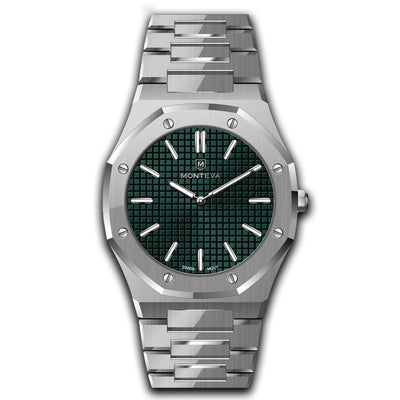 Monteva Gents AP Style Green Dial Watch - Stainless Steel
