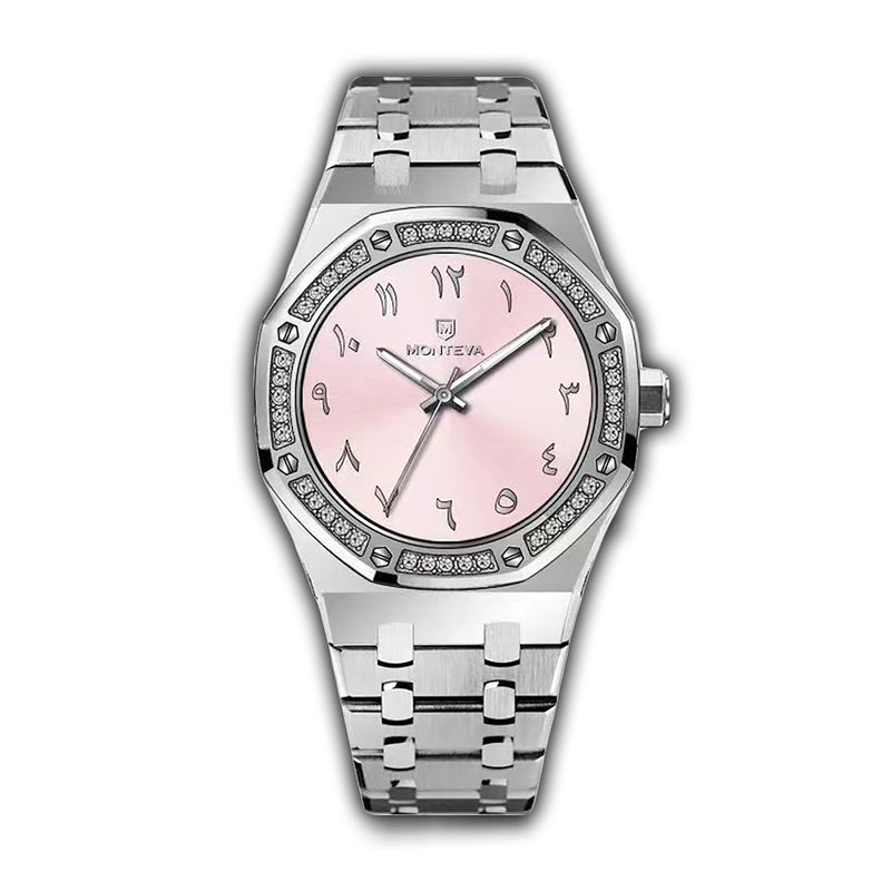 Monteva AP Ladies Watch with Arabic Numerals and Zircon Accents