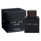 M24121PER00015 Lalique Encre Noire perfume bottle and packaging on a white background
