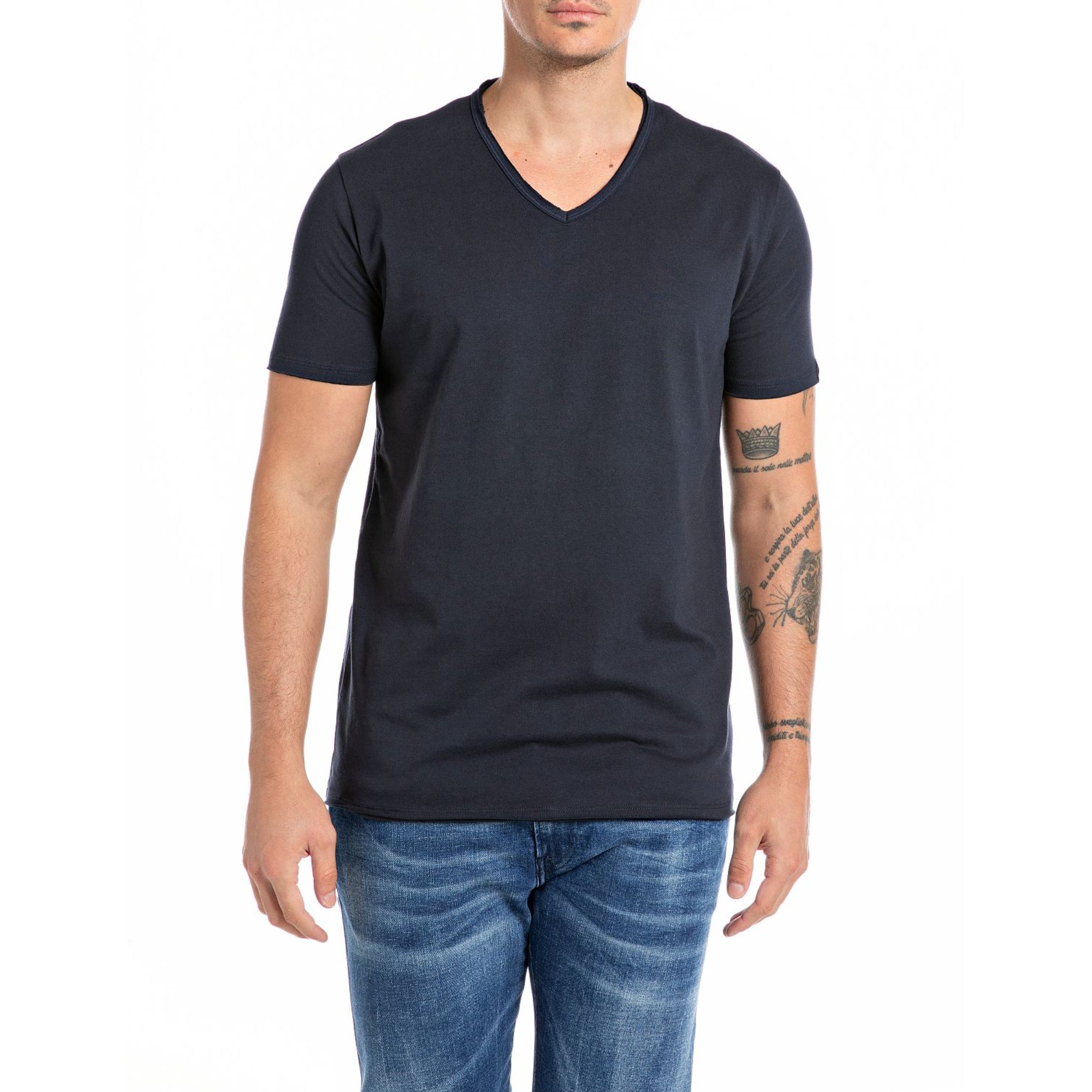 Replay Men's Cotton V-neck T-shirt | All Clothing | GCC | Men | Mens | Mens Fashion | Tops & T-Shirts Replay Men's Cotton V-neck T-shirt | All Clothing | GCC | Men | Mens | Mens Fashion | Tops & T-Shirts