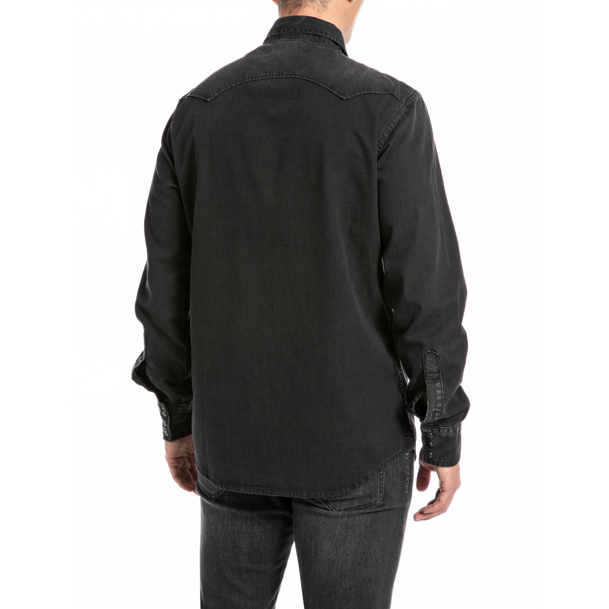 Replay Men's Regular Fit Western Denim Shirt | All Clothing | GCC | Men | Mens | Mens Fashion | Shirts & T-Shirts Replay Men's Regular Fit Western Denim Shirt | All Clothing | GCC | Men | Mens | Mens Fashion | Shirts & T-Shirts