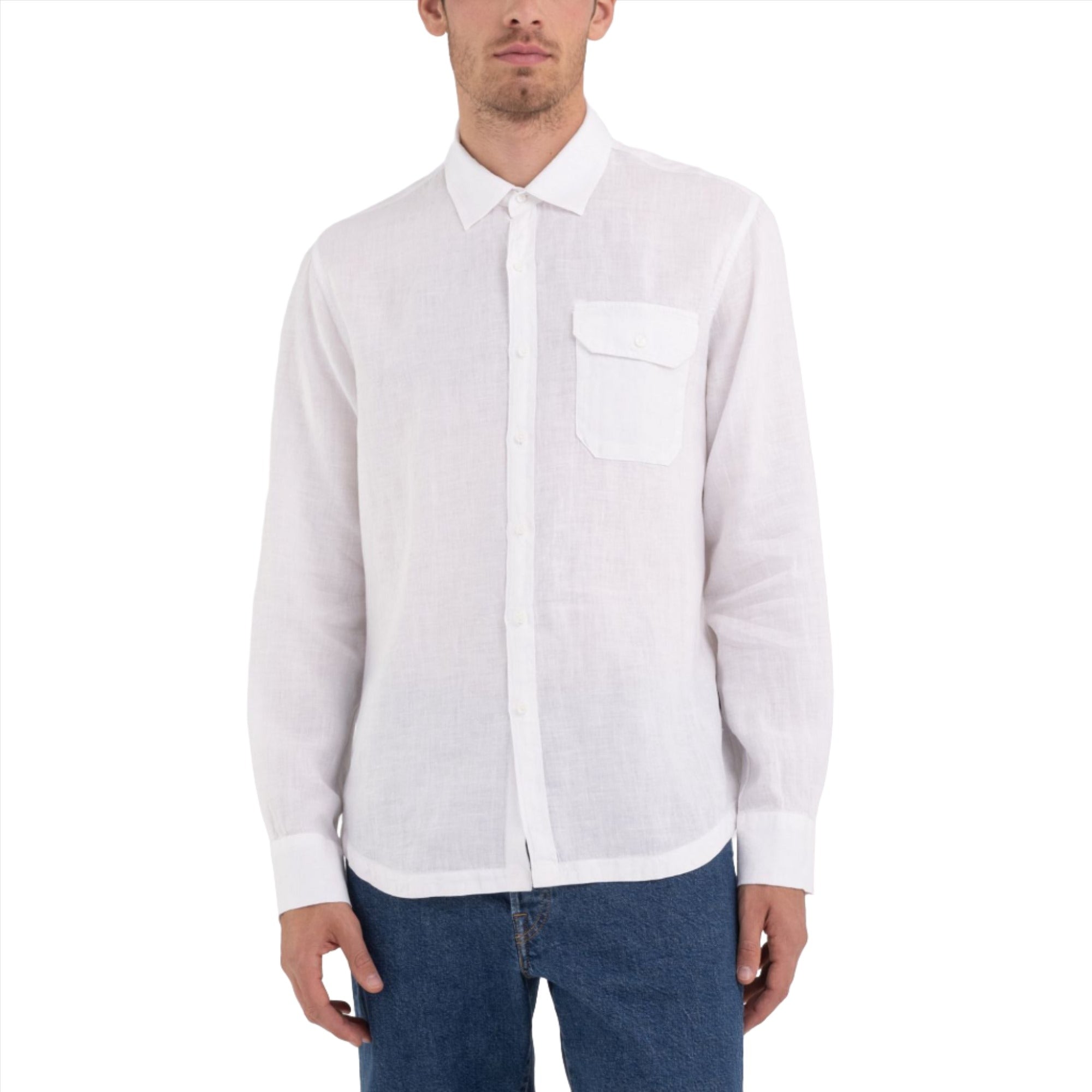 Replay Men's Regular Fit Shirt in Linen with Pocket | All Clothing | FYFL | GCC | Men | Mens | Mens Fashion | Shirt | Shirts | Shirts & T-Shirts Replay Men's Regular Fit Shirt in Linen with Pocket | All Clothing | FYFL | GCC | Men | Mens | Mens Fashion | Shirt | Shirts | Shirts & T-Shirts