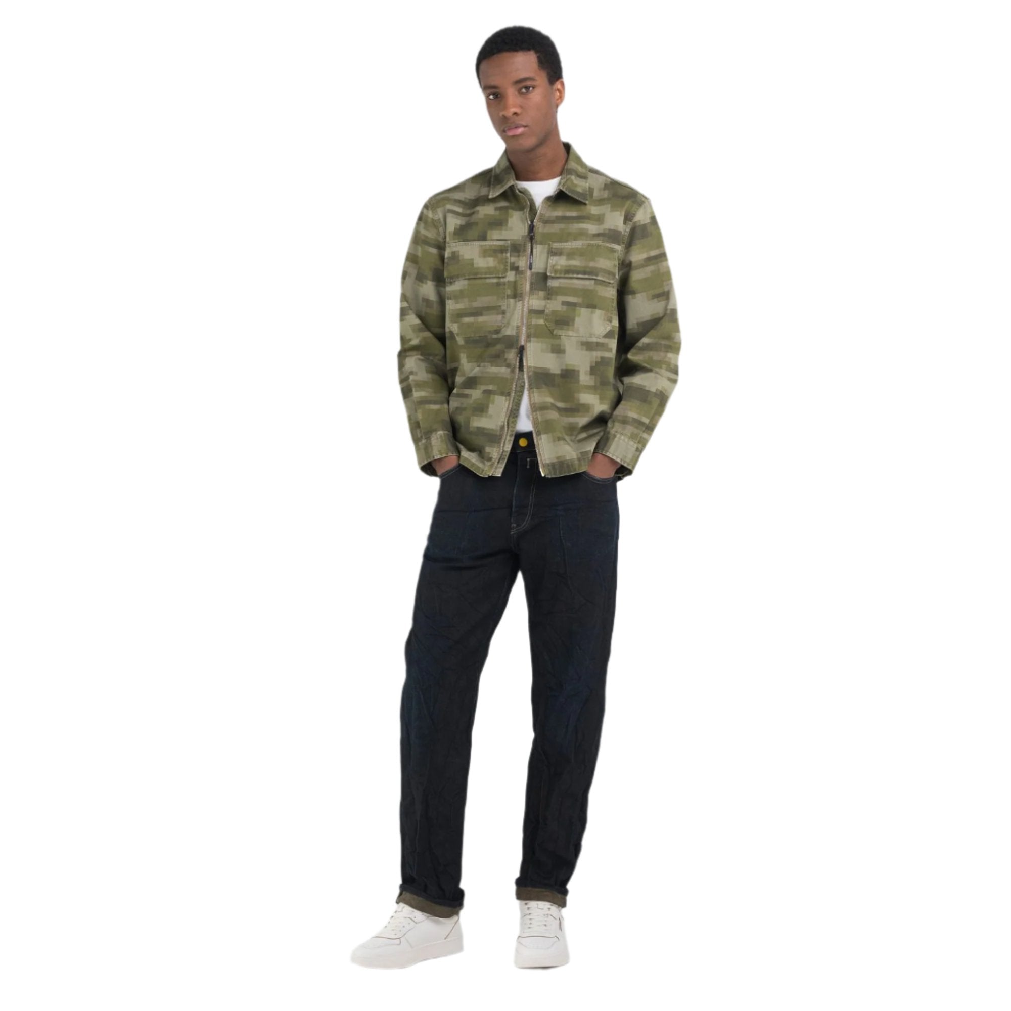 Replay Men's Cotton Twill Full-Zip Shirt | All Clothing | GCC | Men | Mens | Mens Fashion | Shirts & T-Shirts Replay Men's Cotton Twill Full-Zip Shirt | All Clothing | GCC | Men | Mens | Mens Fashion | Shirts & T-Shirts