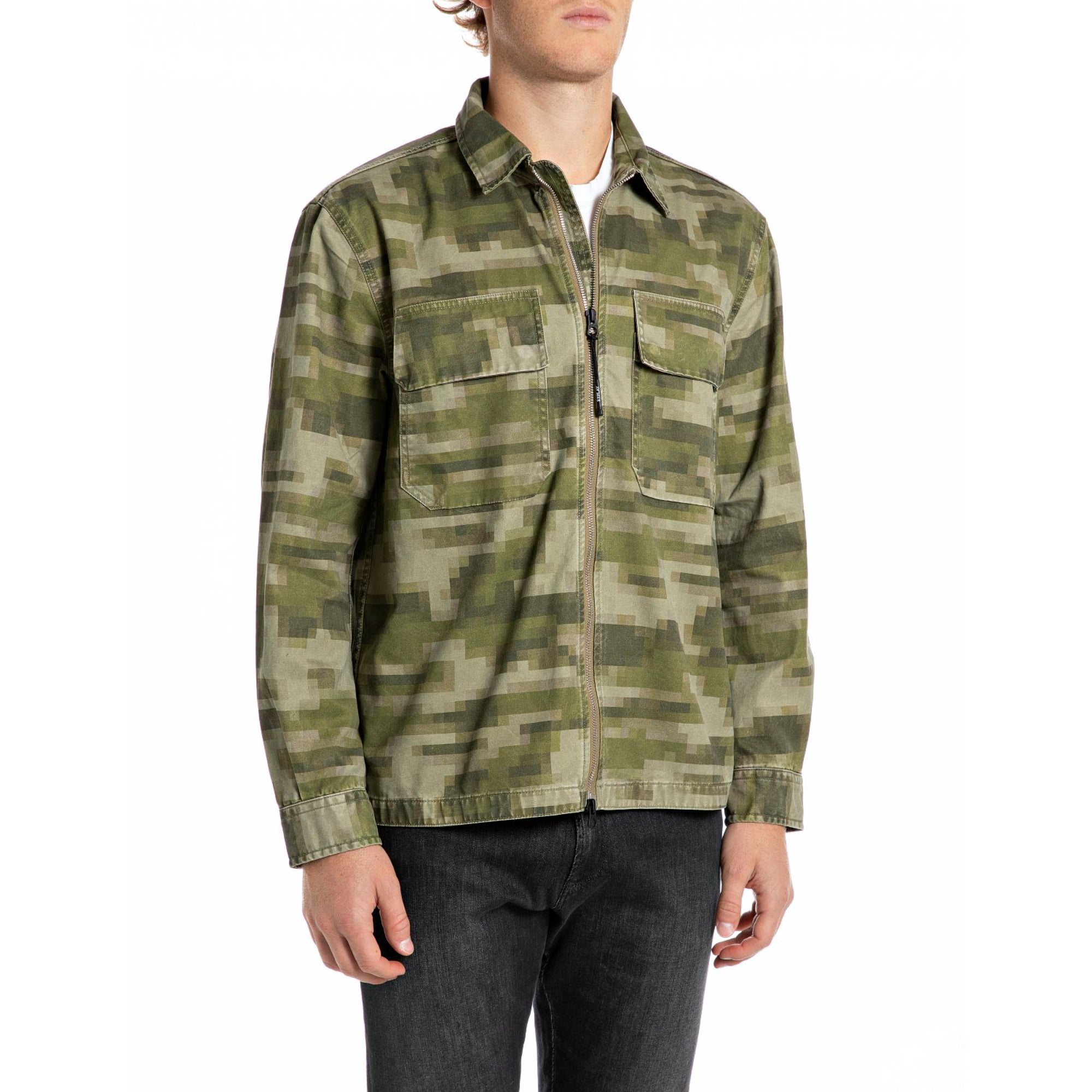 Replay Men's Cotton Twill Full-Zip Shirt | All Clothing | GCC | Men | Mens | Mens Fashion | Shirts & T-Shirts Replay Men's Cotton Twill Full-Zip Shirt | All Clothing | GCC | Men | Mens | Mens Fashion | Shirts & T-Shirts