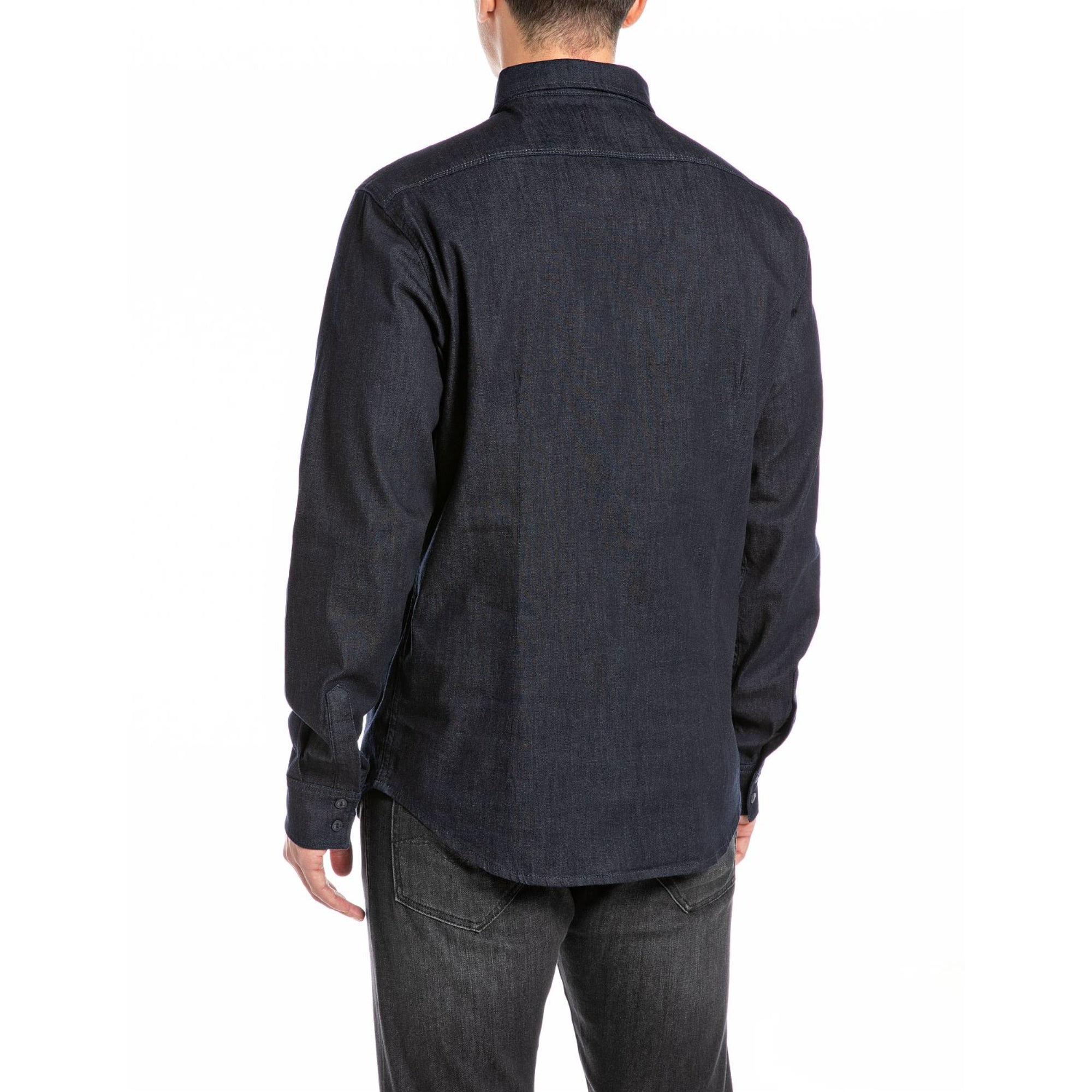 Replay Men's Slim Fit Denim Shirt With R Embroidery | All Clothing | GCC | Men | Mens | Mens Fashion | Shirts & T-Shirts Replay Men's Slim Fit Denim Shirt With R Embroidery | All Clothing | GCC | Men | Mens | Mens Fashion | Shirts & T-Shirts