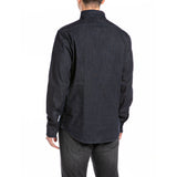 Replay Men's Slim Fit Denim Shirt With R Embroidery
